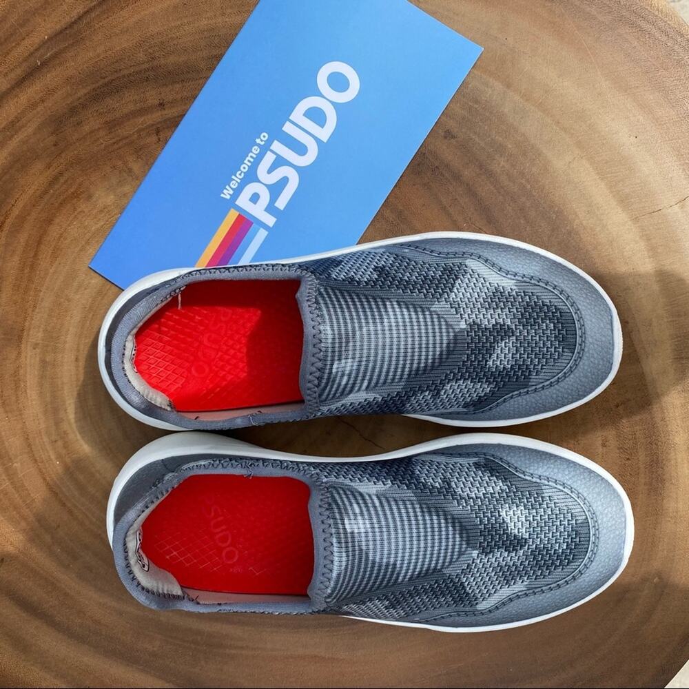 PSUDO Womens Sport Slip On Grey Camouflage Sneakers Size 6 - Picture 6 of 8